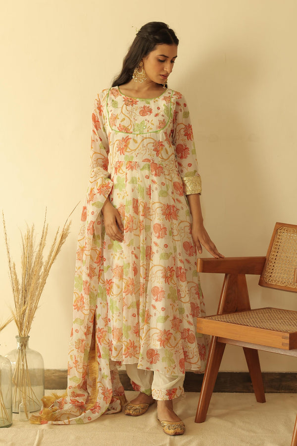 Zaheen Floral Anarkali Set